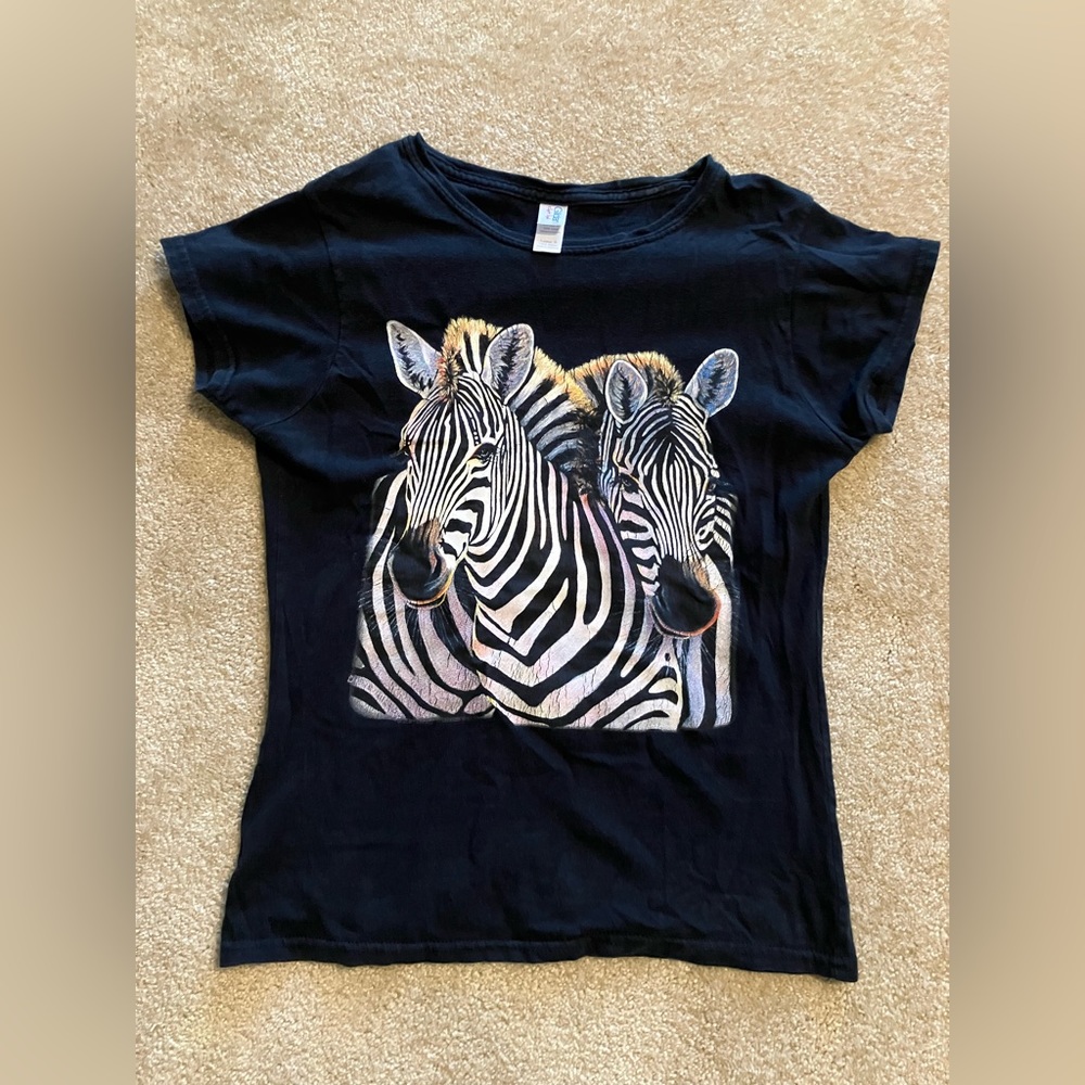 Zebra graphic tee as worn by Brett McKenzie in a Flight of the Conchords Episode